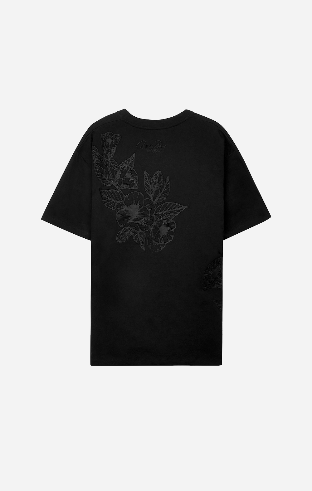 Black Floral Embroidered T-Shirt