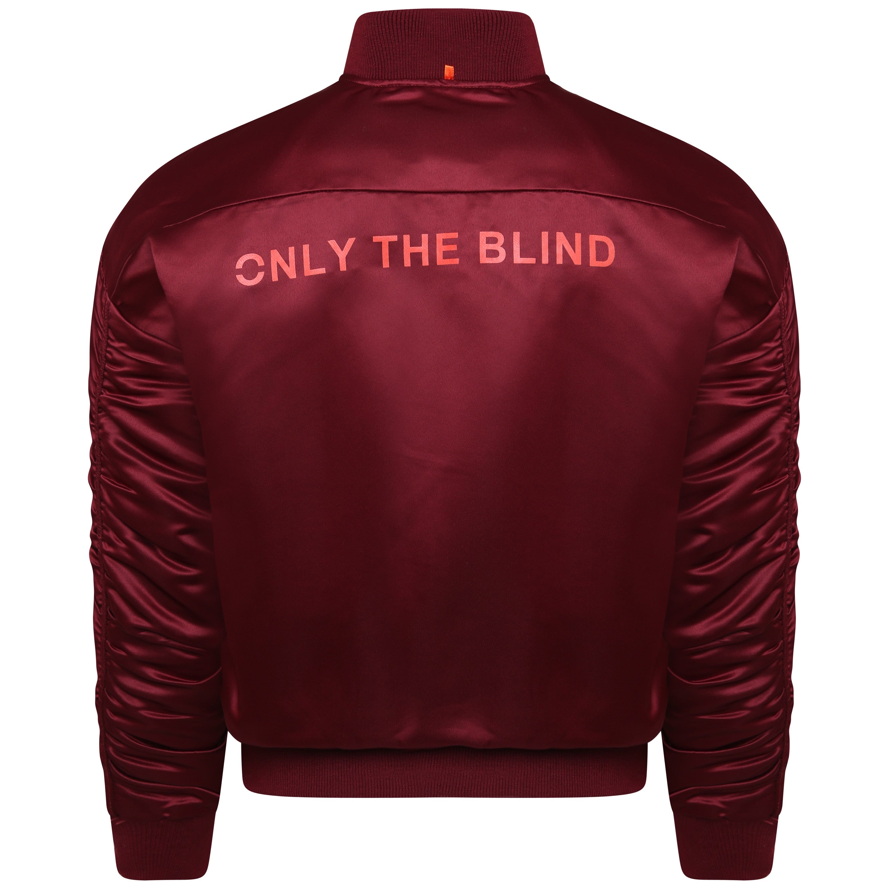 ONLY THE BLIND - Signature satin wine bomber jacket – ONLY THE BLIND™