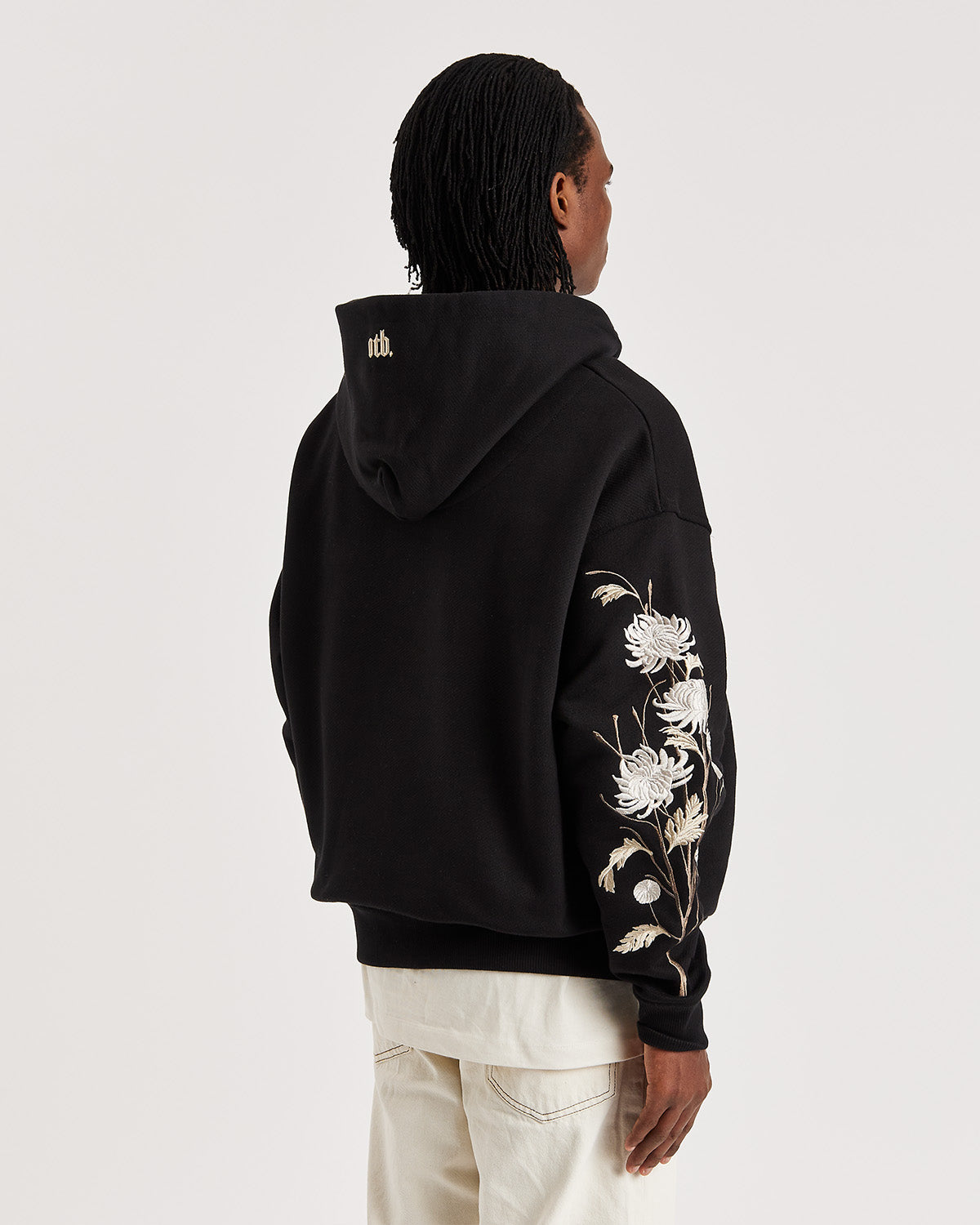 Colt Black Embroidered Floral Hoodie