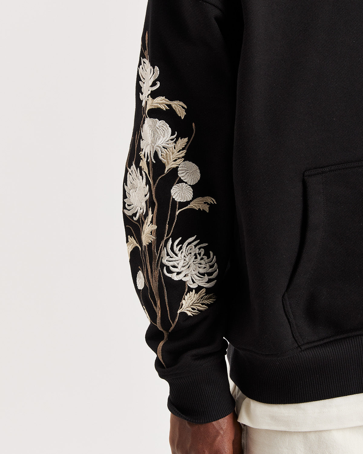 Colt Black Embroidered Floral Hoodie