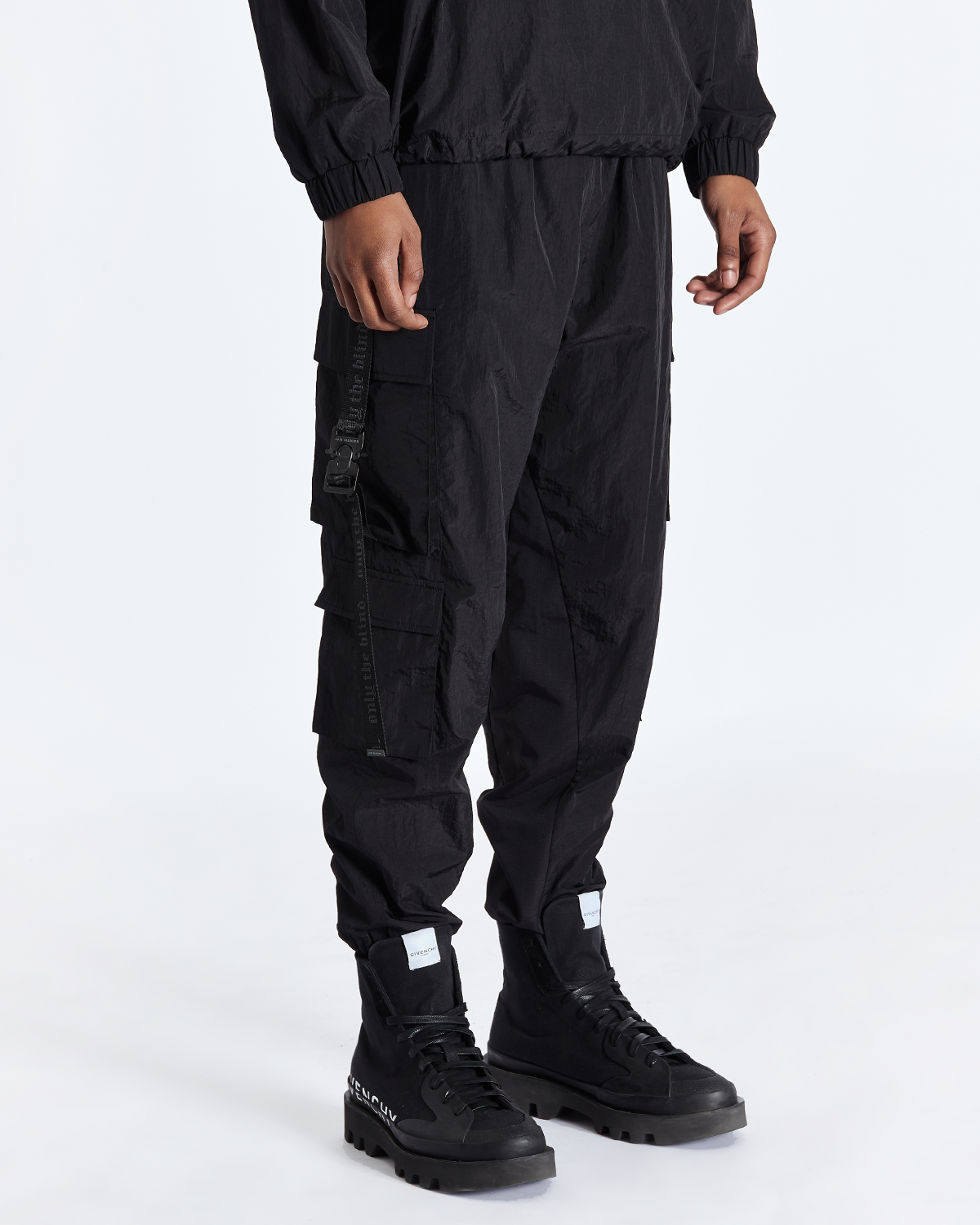 Black Nylon Cargos