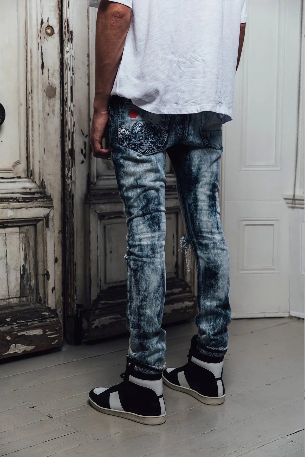 Selvedge Denim Ice Blue Heavy Bleached