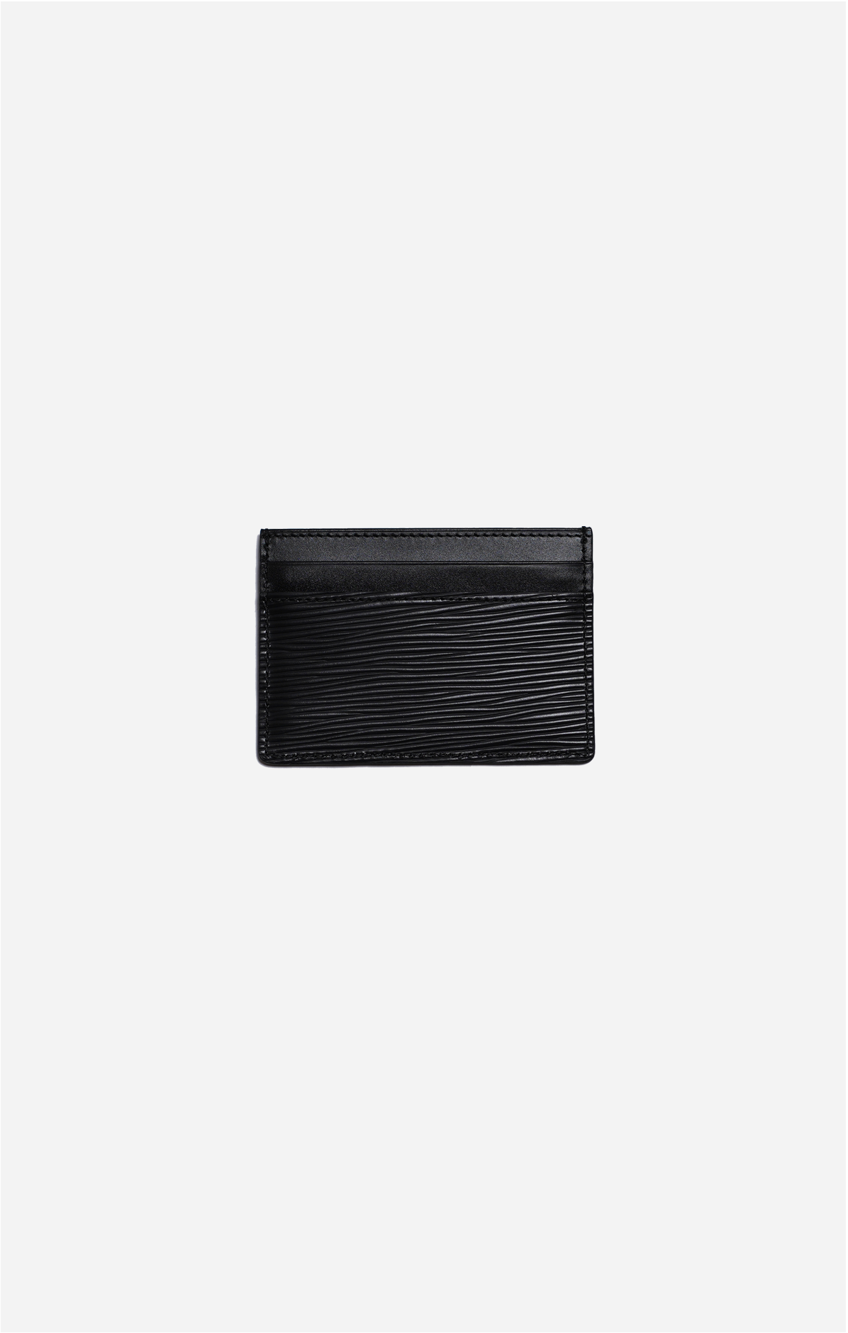 EPI Leather Debossed Card Holder - Black