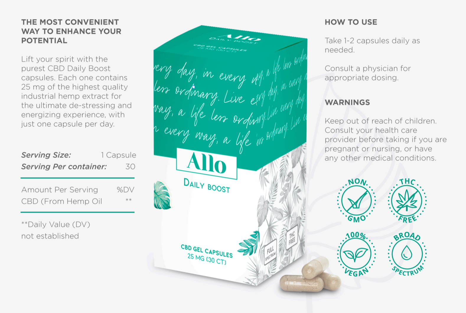 Allo Daily Boost CBD Capsules