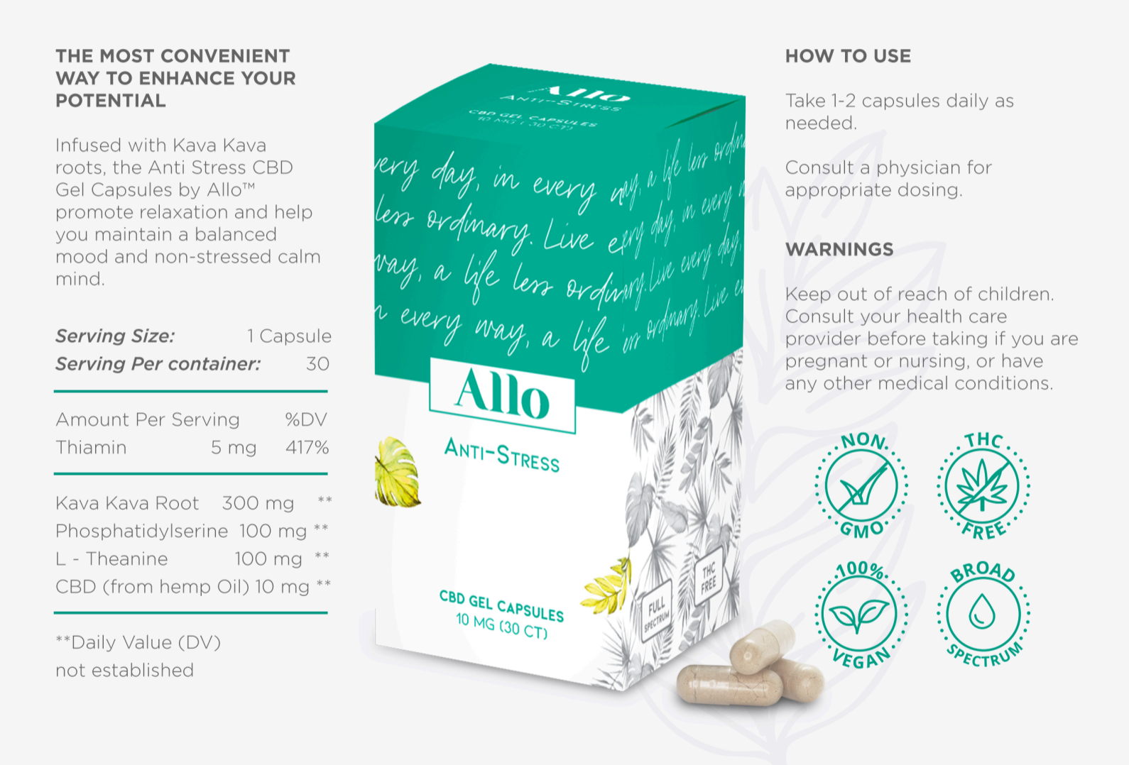 Allo CBD Daily Stress Management Capsules