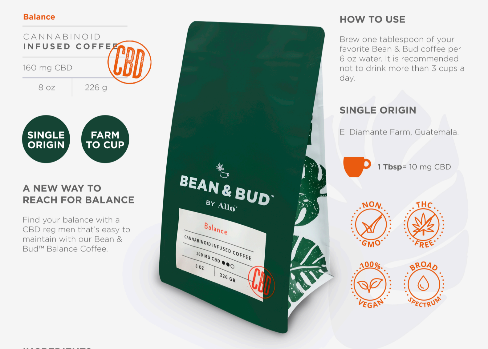 Bean & Bud BALANCE CBD Coffee