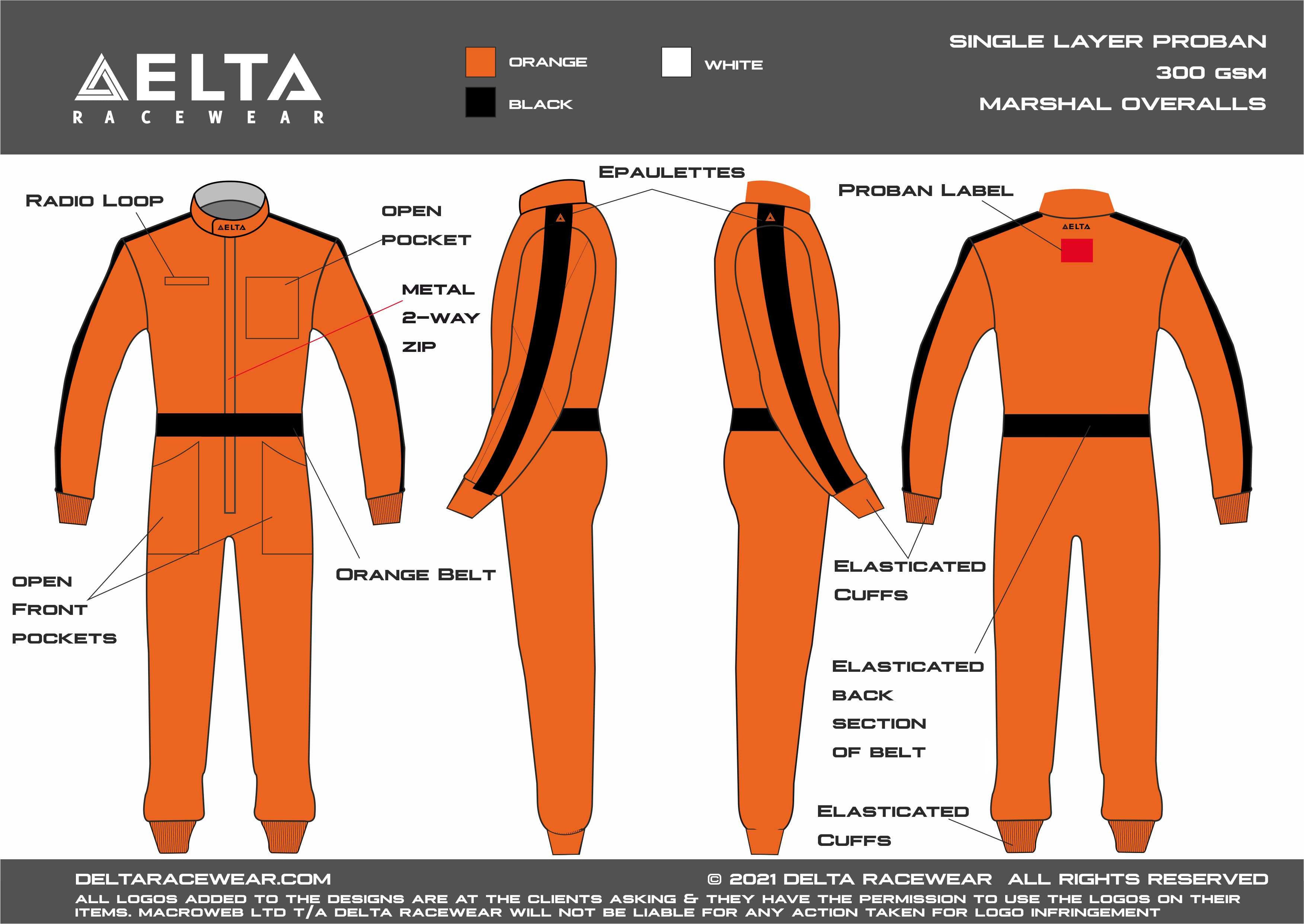 Motorsport teamwear custom Marshal suit overalls