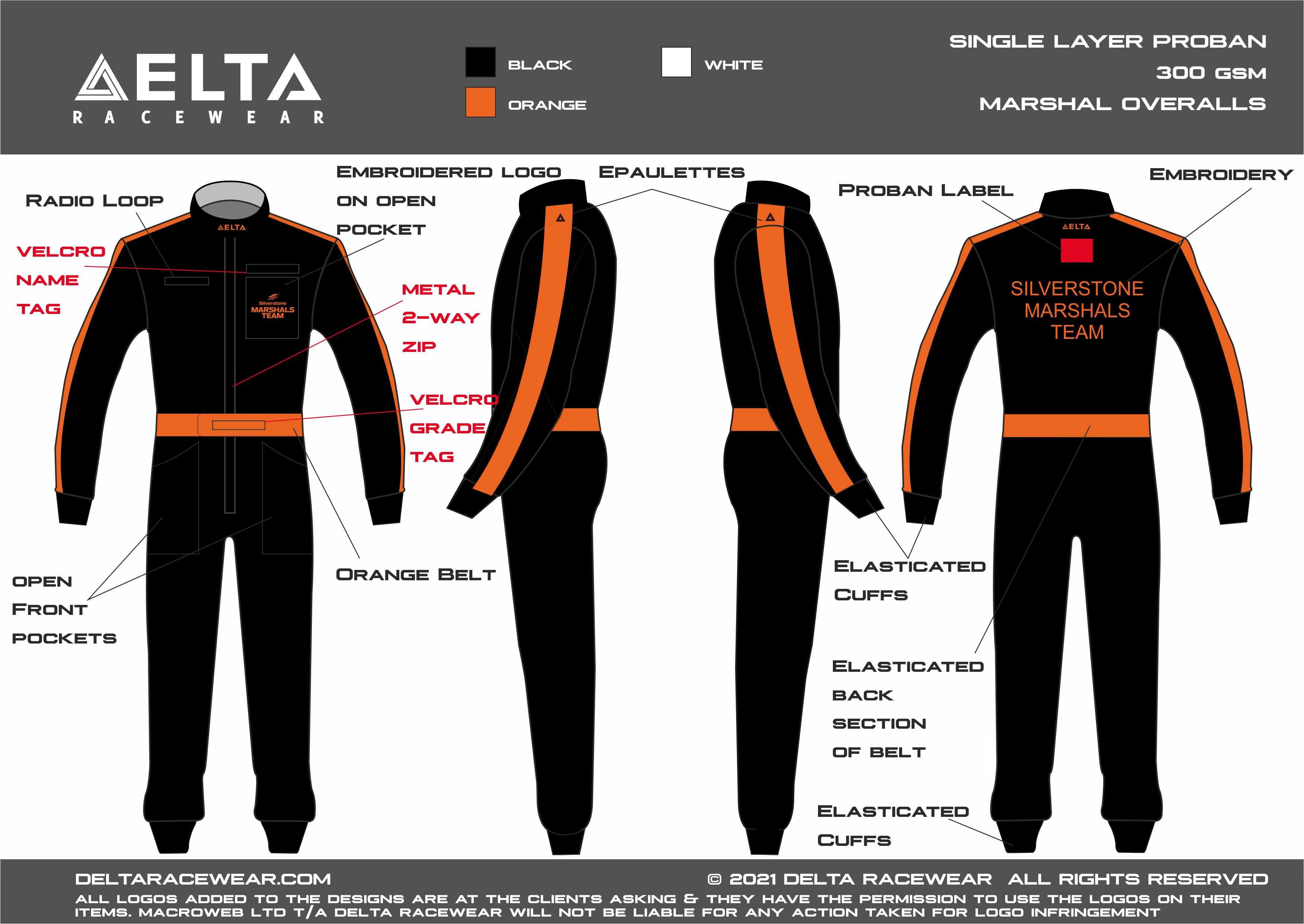 Silverstone Marshal uniform motorsport suits