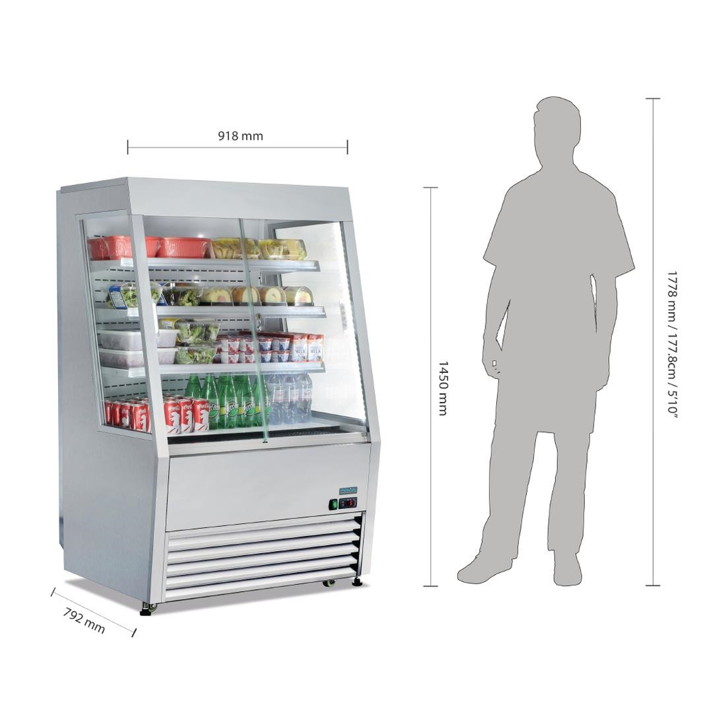 polar g series multideck display fridge 494mm