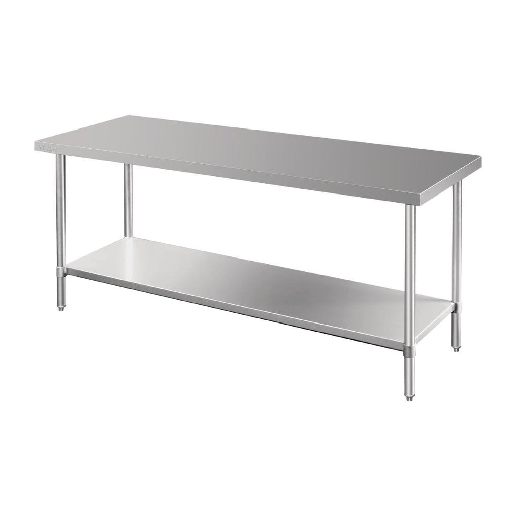 vogue stainless steel prep table 1800mm