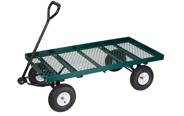 Flatbed Garden Yard Landscape Nursery Steel Wagon Utility 