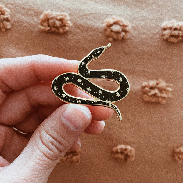 Cosmic Snake Enamel Pin | Eradura Hand Embroidered Goods