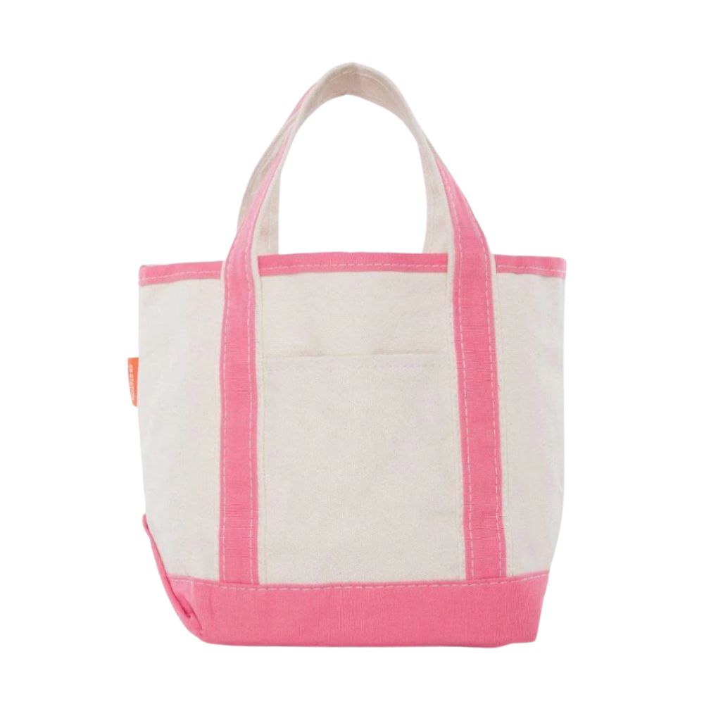 Canvas Boat Tote Bag with Monogram {Coral}