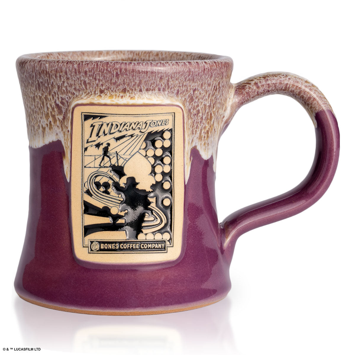 Indiana Jones Daring Delight Handthrown Coffee Mug | Ceramic Mugs | Made in USA by Deneen Pottery | Holds 16 Ounces - Bones Coffee