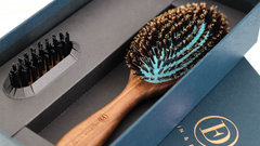 handmade wooden natural boar bristle hairbrush