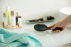 how to use dry oil with a natural boar bristle hairbrush