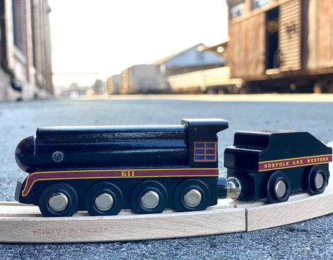 611 wooden train