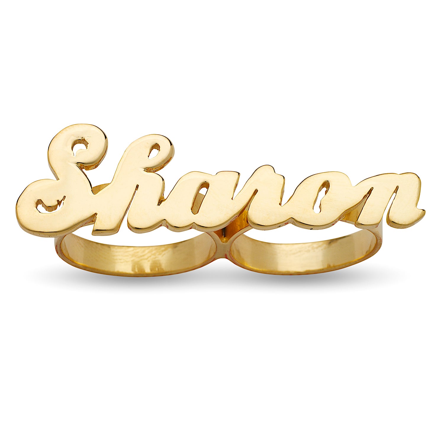Two Finger Frosted Script Name Ring – Tres Colori Jewelry