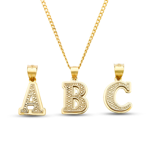 Bubble Letter Initial Necklace - Gold – Adorabelles