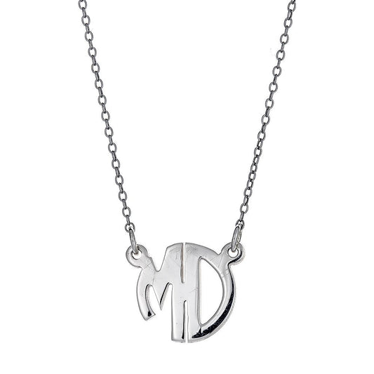 Better Jewelry Custom Three Letter Initial Monogram Pendant Necklace