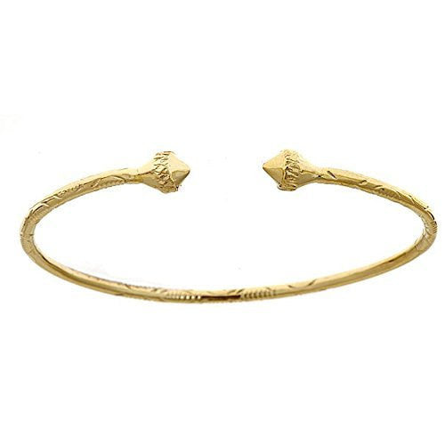 Better Jewelry 10K Yellow Gold West Indian Bangle w. Pointy Ends ...