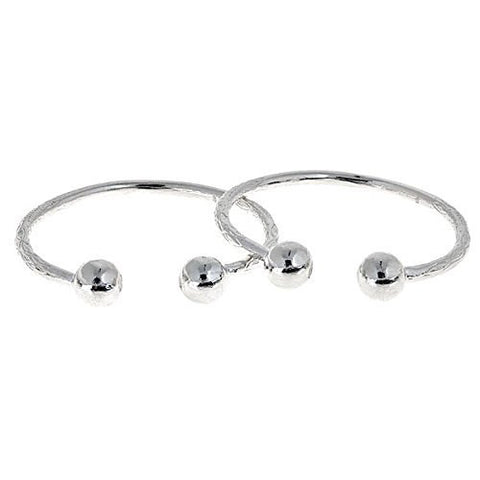 Better Jewelry Huge Ball Ends West Indian Bangles .925 Sterling Silver ...