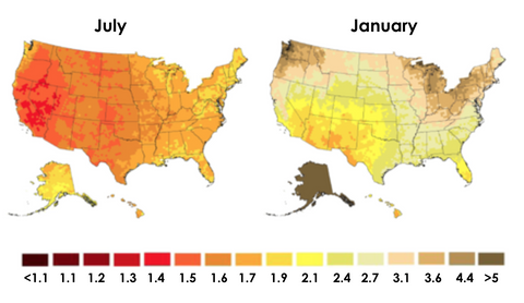 Solar map of US.