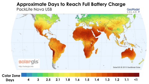 Solar map of world.