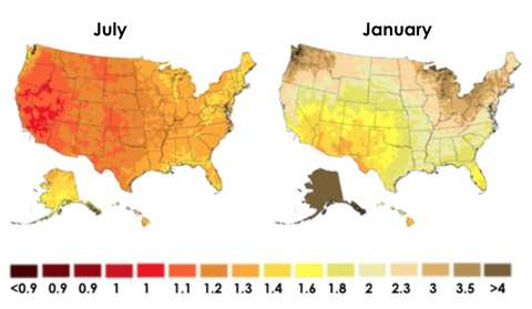 Solar map of US.