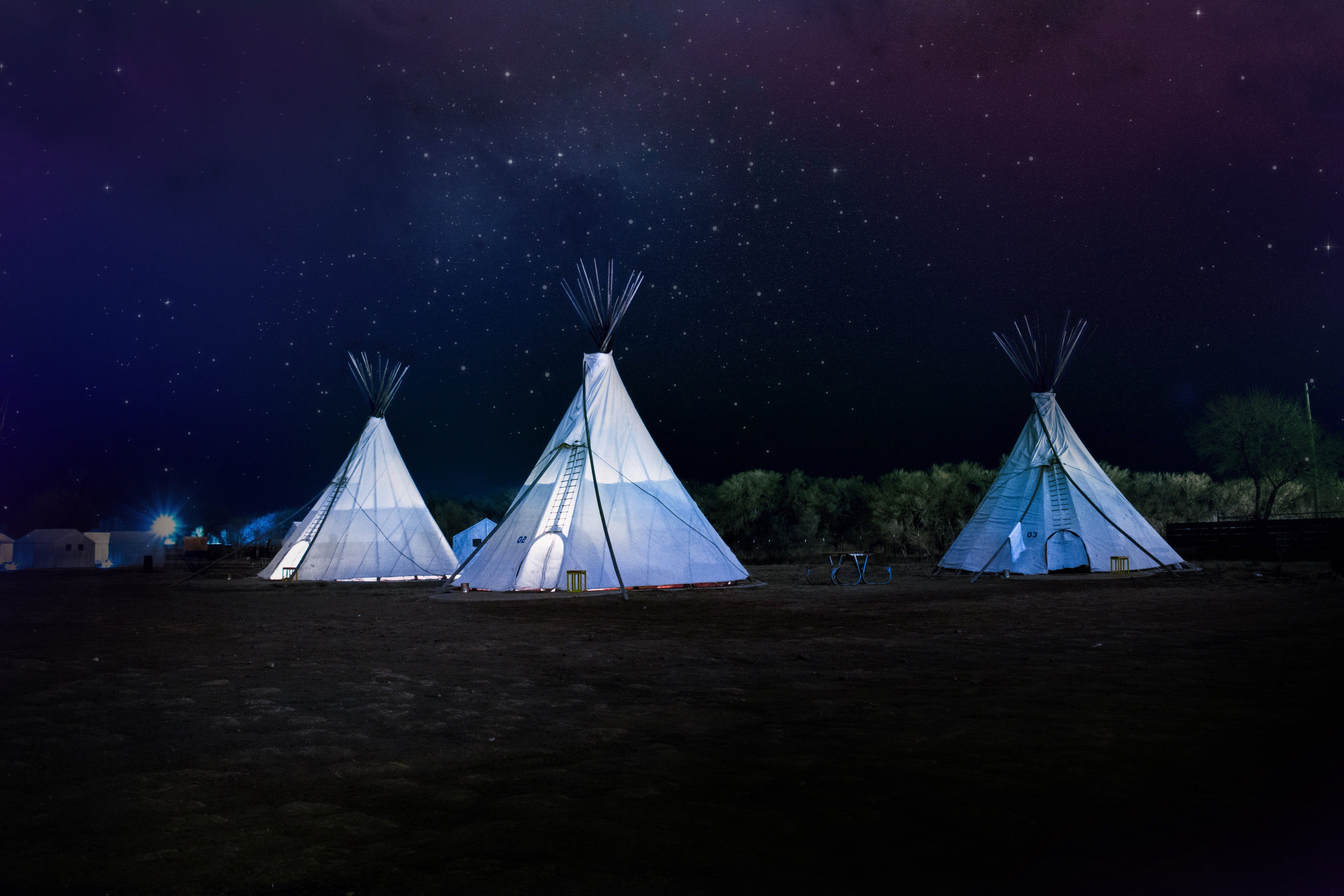 teepee camping lights