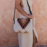 Copal Crossbody-Crossbody-MZ-MZ-Meet your go-to crossbody- a tried and tested bag for day and night. Completes your look - whether it’s jeans and a t-shirt or your favorite sundress. Keep your hands free and your essentials contained with this beautiful crossbody bag. The Copal pattern features a Zapotec diamond and lightning design earthy shades of rust, mustard and beige on cream wool.