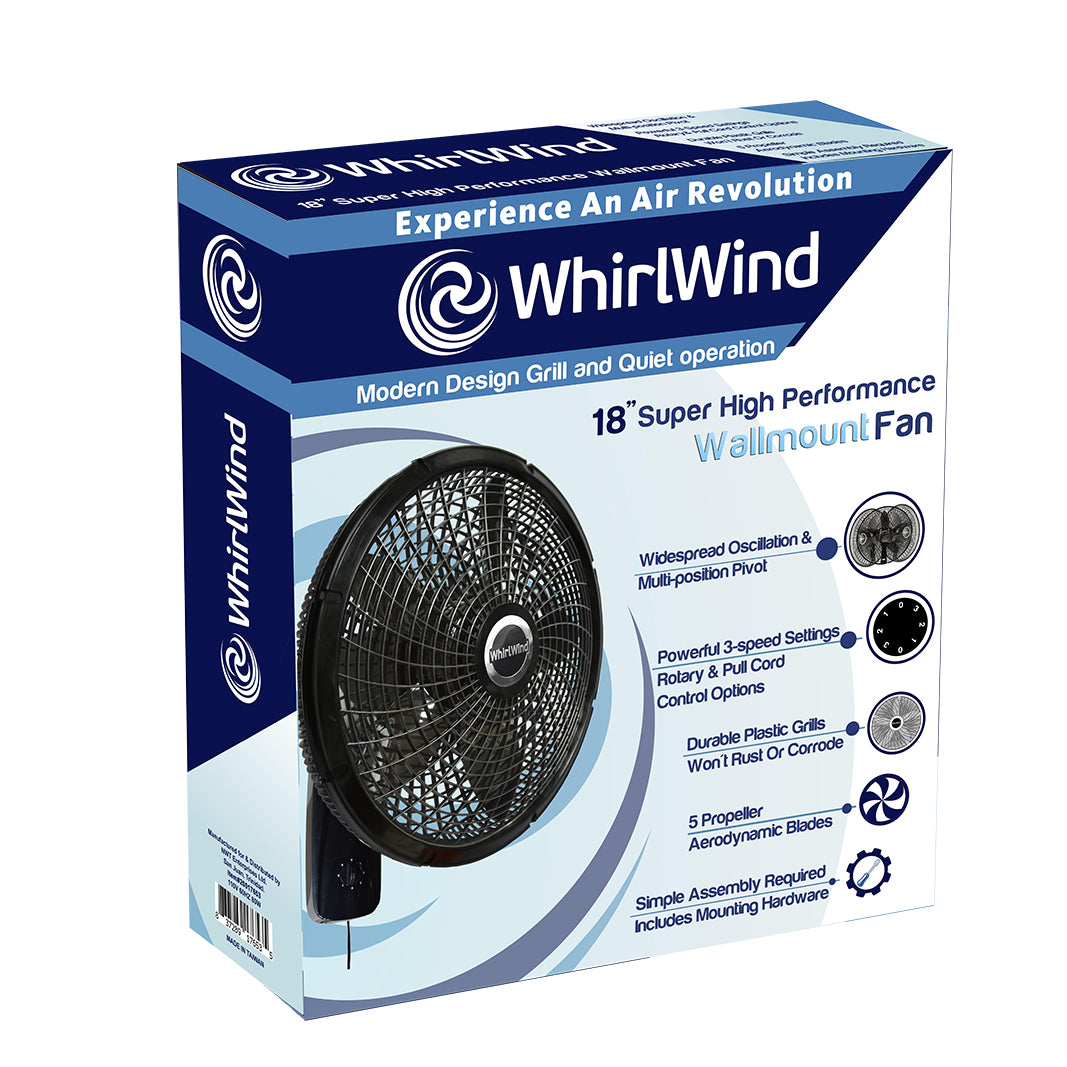 Whirlwind 18 Wall Mounted Fan W Cord The Home Expo