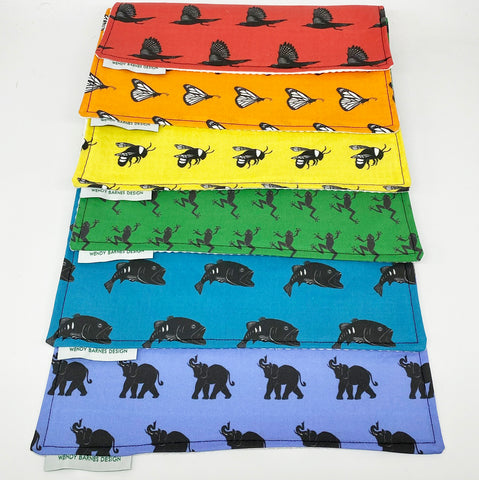 Utility Towels by Wendy Barnes Design in rainbow of color