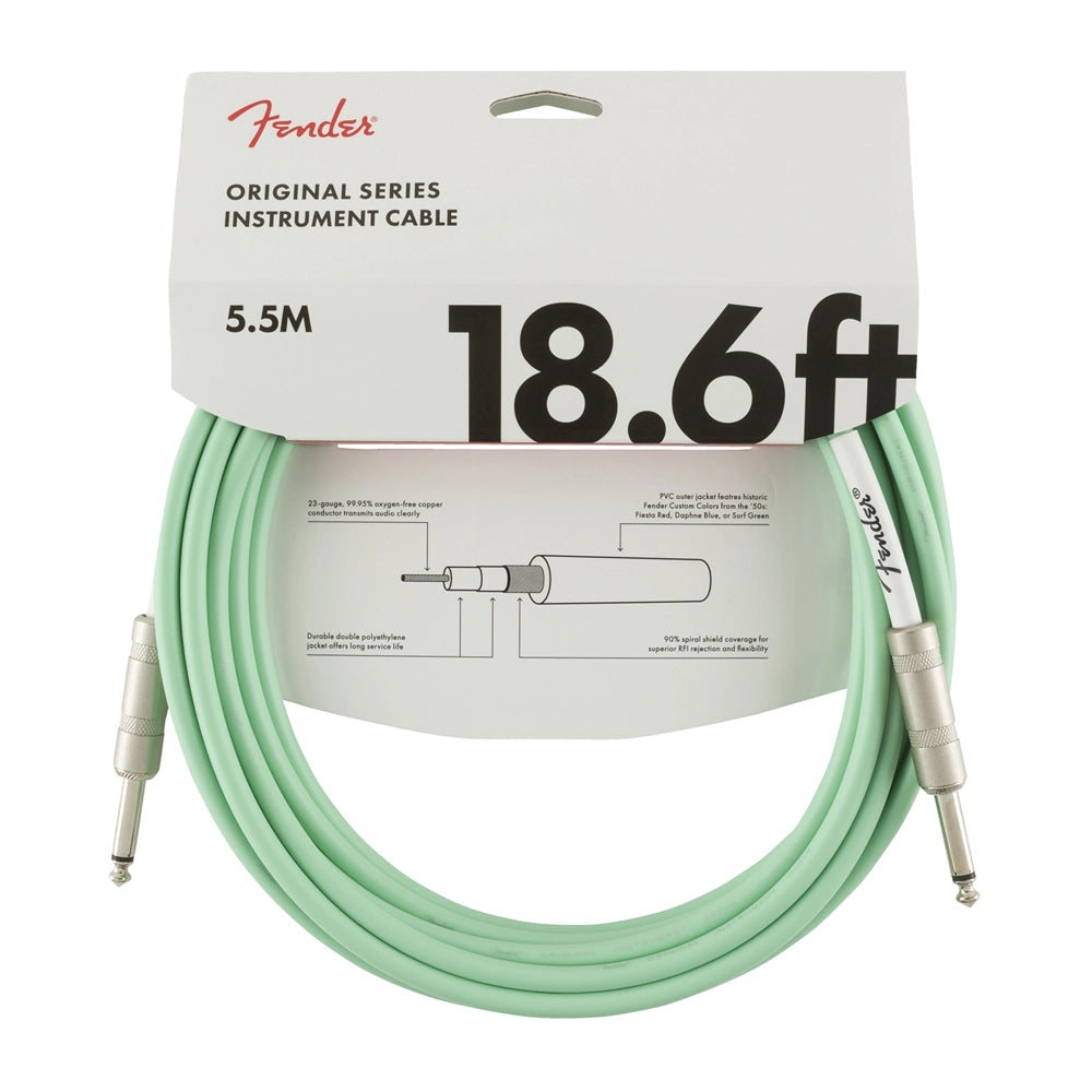Surf Green 18.6' Instrument Cable from Fender's Original Series
