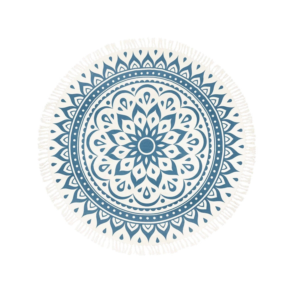 Meinl Sonic Energy Meditation Rug in Navy Blue Floral Design, 78" Long
