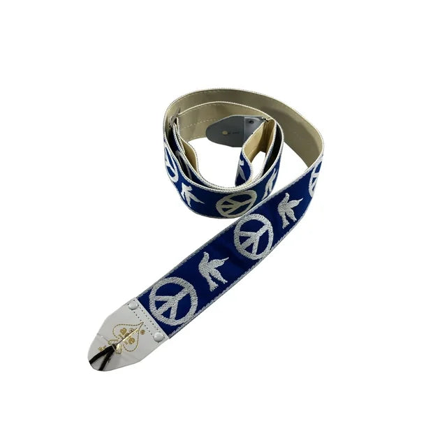 Vintage-Style Guitar String with Blue and White Peace Dove Design by Ace