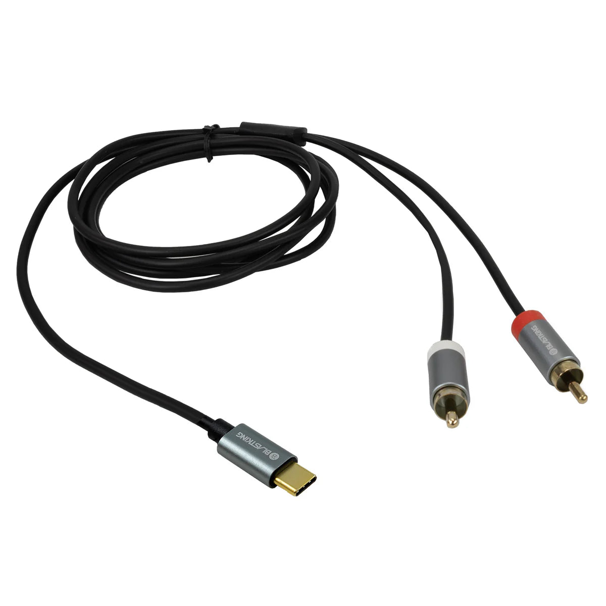 6ft (1.82m) Blastking C2RTC-6 USB-C to Dual RCA Male Audio Cable