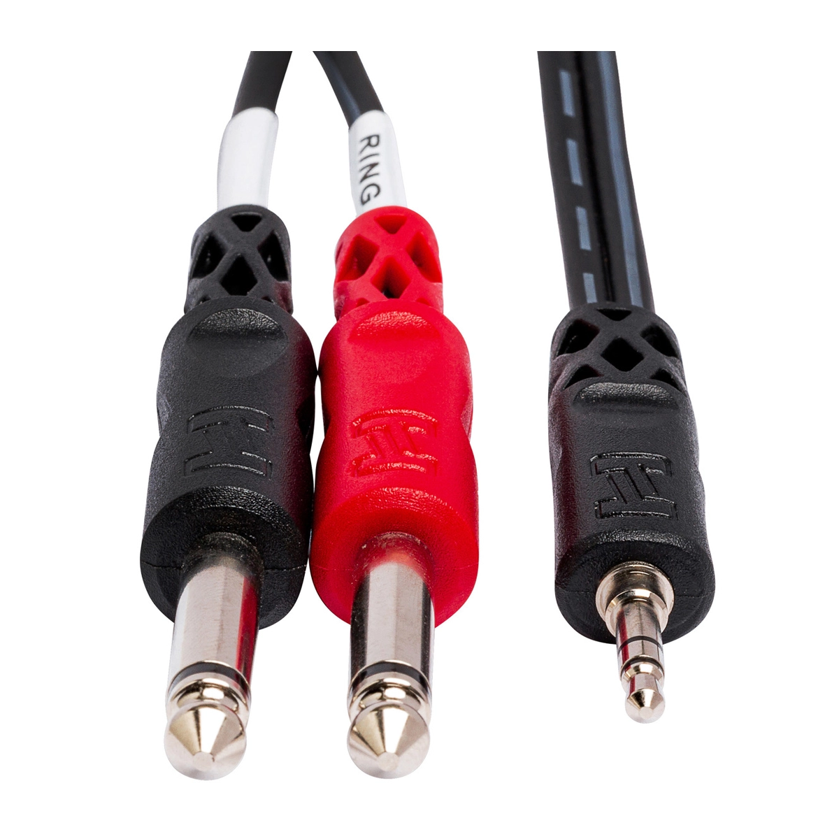 10 - Foot Hosa CMP-159 Stereo Breakout Cable: 1/8" TRS Male to Left and Right 1/4" TS Male