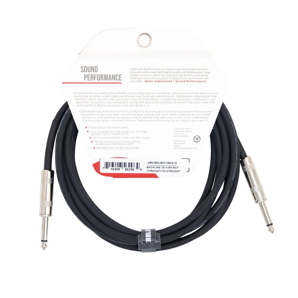 Gator Cableworks 10' Backline Series Instrument Patch Cable