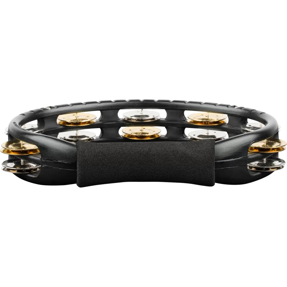 Meinl Hand Held Tambourine - TMT1M-BK, with Mixed Nickel Plated Steel/Solid Brass Jingles in Black