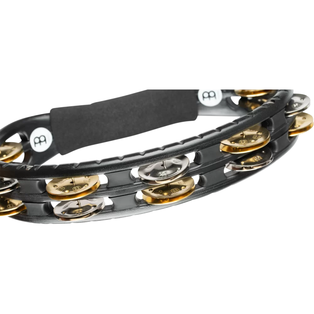 Meinl Hand Held Tambourine - TMT1M-BK, with Mixed Nickel Plated Steel/Solid Brass Jingles in Black