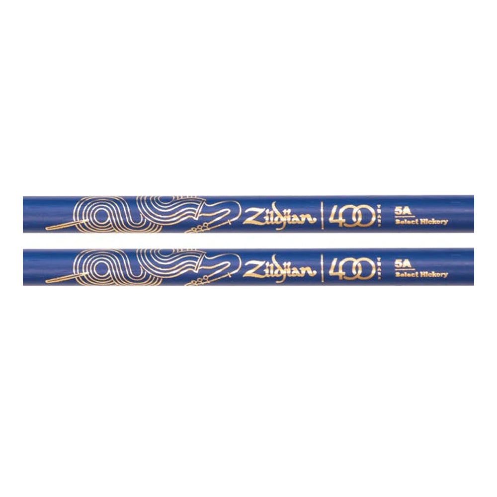 Zildjian's 400th Anniversary 5A Hickory Drumsticks - Beautifully Painted Blue