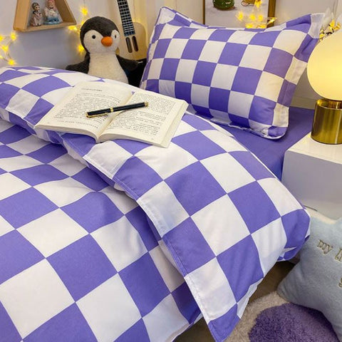 checkered bedding set boogzel apparel