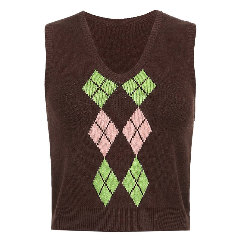 Brown Argyle Vest | BOOGZEL APPAREL – Boogzel Apparel