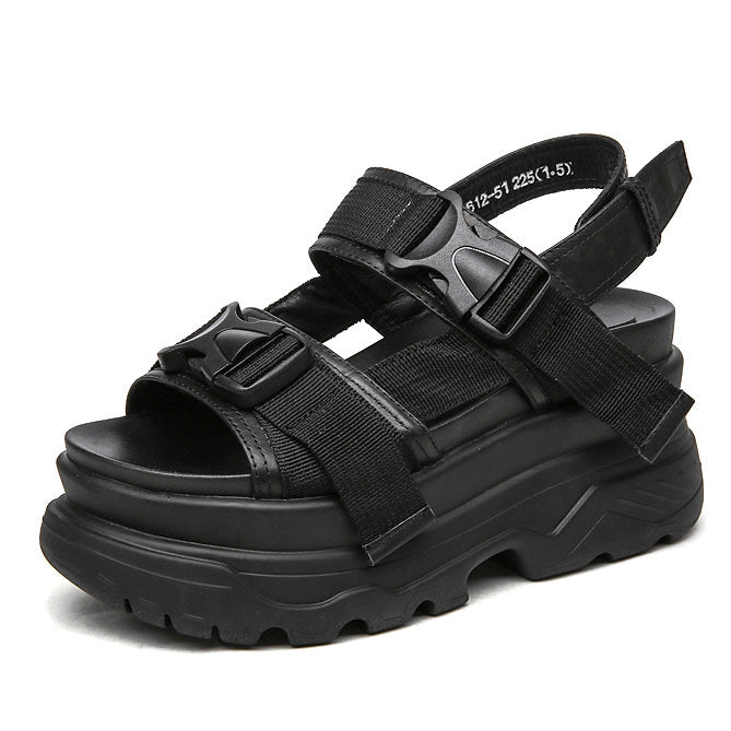 black platform sandals