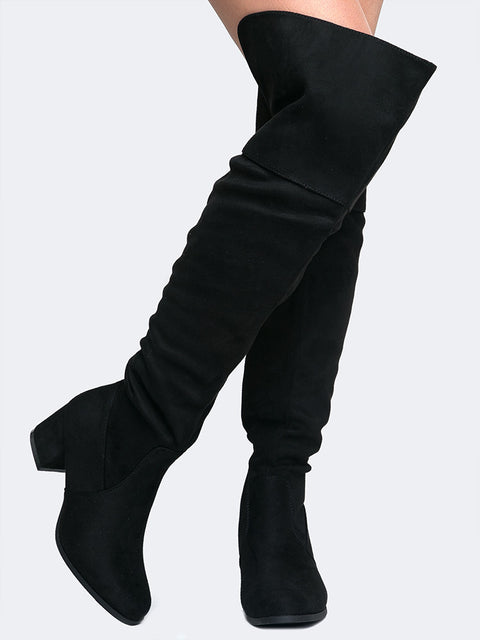 over the knee boots small heel