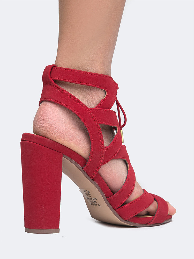 red heels tie up