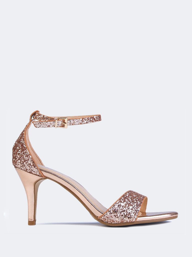 champagne glitter heels