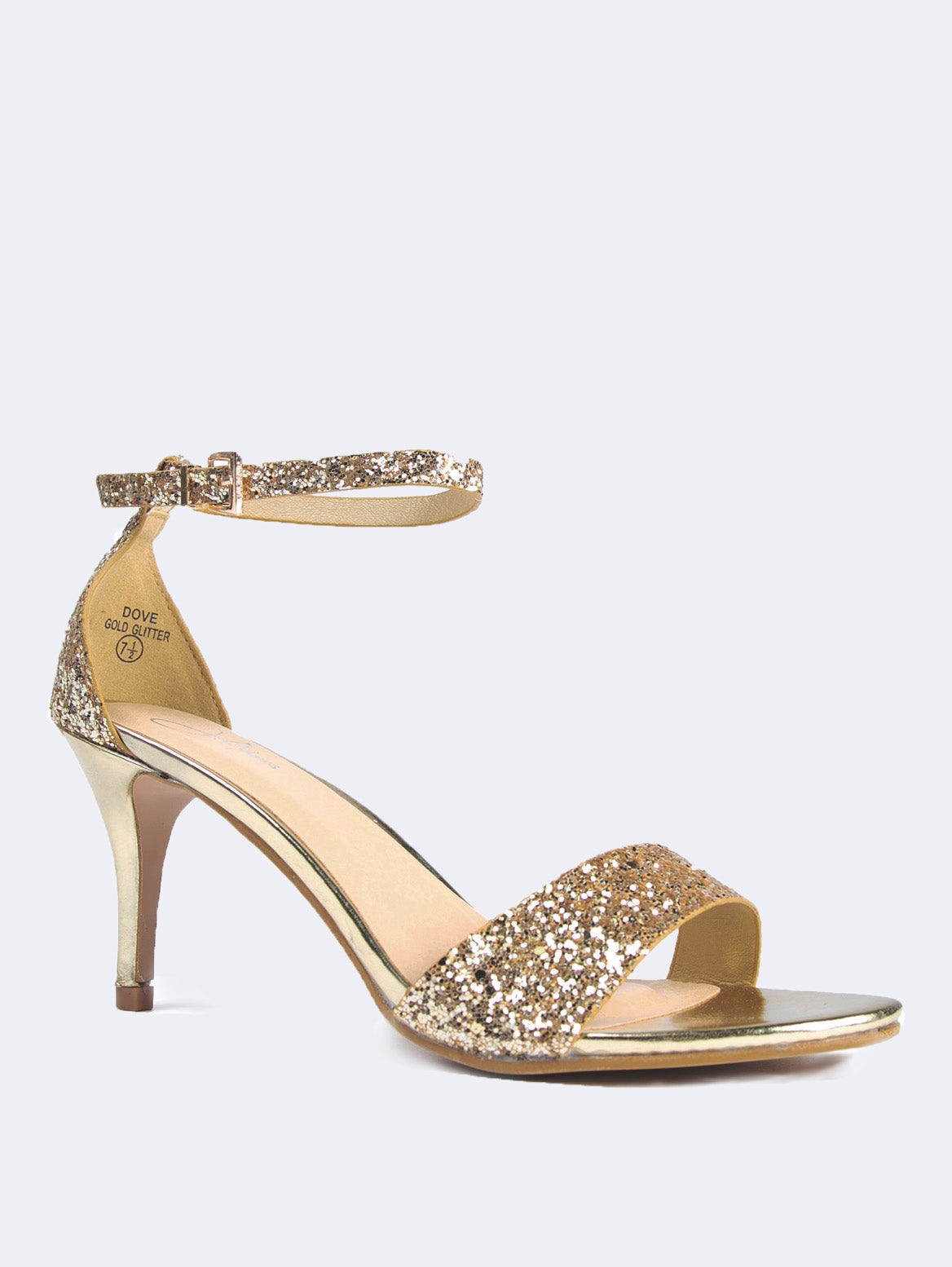 Pointed Toe Metallic Ankle Strap Heel - Gold | Boston Proper