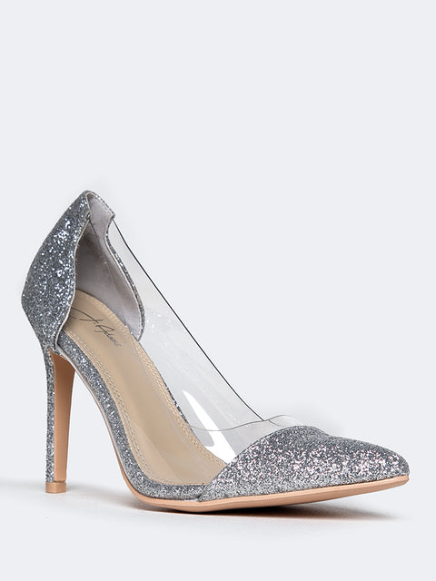 clear pointed toe pumps
